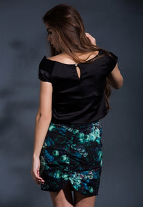 Reconstructed elegance cropped top in Black