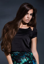 Load image into Gallery viewer, Reconstructed elegance cropped top in Black