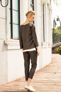 Chill like a gent mid-rise pinstripe pants