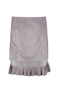 Tea break faux suede mesh skirt